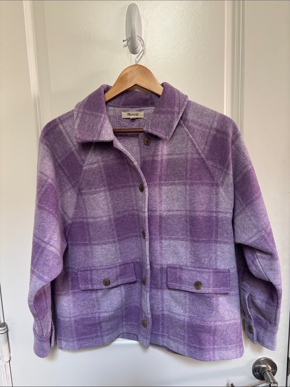 Madewell Lavender Plaid Utility Jacket